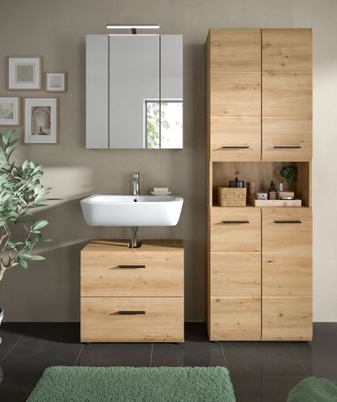 Badmbel Set 3-teilig Cover in Artisan Eiche Badkombination 135 x 185 cm