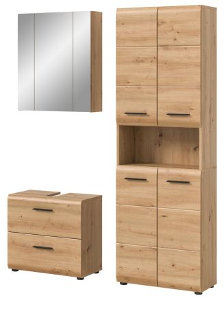 Badmbel Set 3-teilig Cover in Artisan Eiche Badkombination 135 x 185 cm