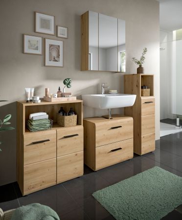 Badmbel Set 4-teilig Cover in Artisan Eiche Badkombination 180 x 185 cm