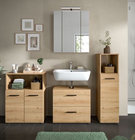 Badmbel Set 4-teilig Cover in Artisan Eiche Badkombination 180 x 185 cm