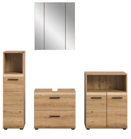 Badmbel Set 4-teilig Cover in Artisan Eiche Badkombination 180 x 185 cm