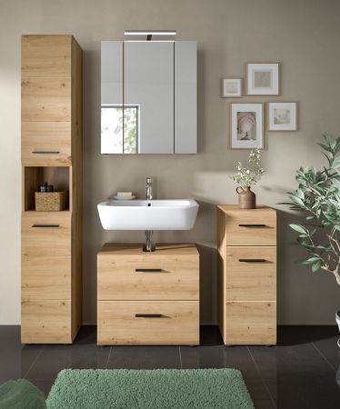 Badmbel Set 2-teilig Cover in Artisan Eiche Badkombination 60 x 185 cm