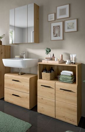 Badmbel Set 3-teilig Cover in Artisan Eiche Badkombination 135 x 185 cm