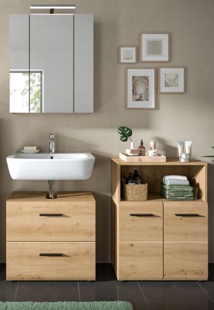 Badmbel Set 3-teilig Cover in Artisan Eiche Badkombination 135 x 185 cm