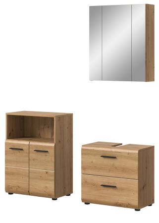 Badmbel Set 3-teilig Cover in Artisan Eiche Badkombination 135 x 185 cm