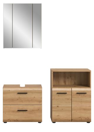Badmbel Set 3-teilig Cover in Artisan Eiche Badkombination 135 x 185 cm