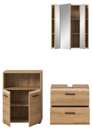 Badmbel Set 3-teilig Cover in Artisan Eiche Badkombination 135 x 185 cm
