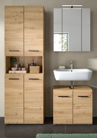 Badmbel Set 3-teilig Cover in Artisan Eiche Badkombination 135 x 185 cm