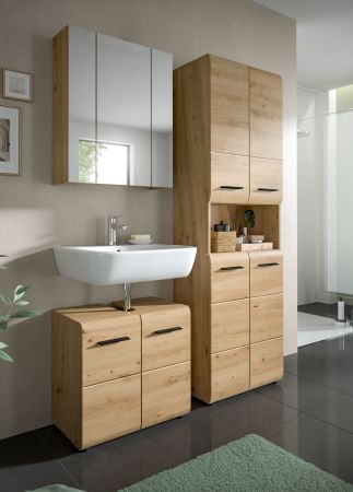 Badmbel Set 3-teilig Cover in Artisan Eiche Badkombination 135 x 185 cm