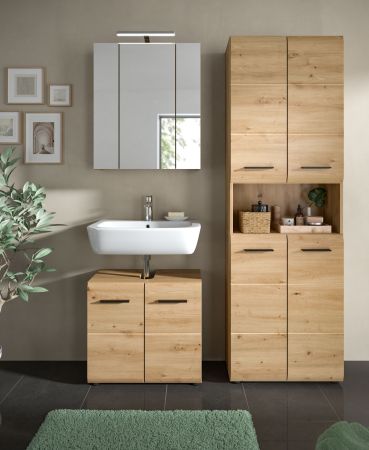 Badmbel Set 3-teilig Cover in Artisan Eiche Badkombination 135 x 185 cm