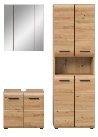 Badmbel Set 3-teilig Cover in Artisan Eiche Badkombination 135 x 185 cm