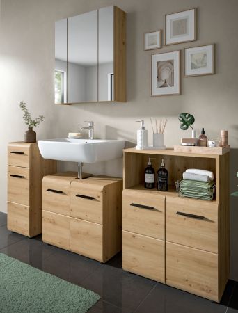 Badmbel Set 4-teilig Cover in Artisan Eiche Badkombination 180 x 185 cm