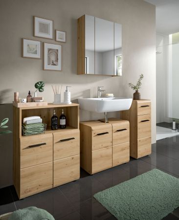Badmbel Set 4-teilig Cover in Artisan Eiche Badkombination 180 x 185 cm