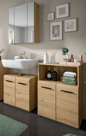 Badmbel Set 3-teilig Cover in Artisan Eiche Badkombination 135 x 185 cm