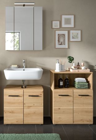 Badmbel Set 3-teilig Cover in Artisan Eiche Badkombination 135 x 185 cm