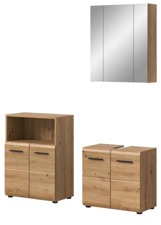 Badmbel Set 3-teilig Cover in Artisan Eiche Badkombination 135 x 185 cm