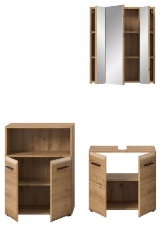 Badmbel Set 3-teilig Cover in Artisan Eiche Badkombination 135 x 185 cm