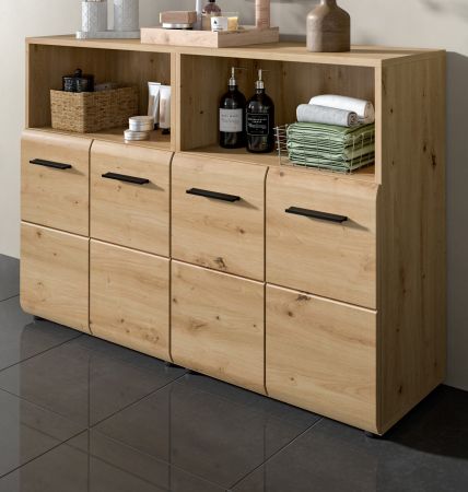 Badezimmer Kommode Set Cover in Artisan Eiche 2x Badkommode 120 x 80 cm