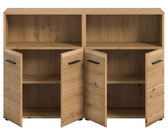 Badezimmer Kommode Set Cover in Artisan Eiche 2x Badkommode 120 x 80 cm