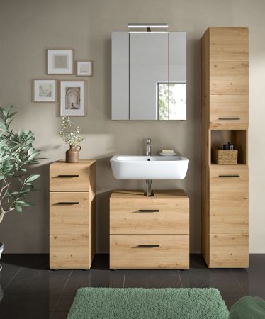 Badmbel Set 4-teilig Cover in Artisan Eiche Badkombination 150 x 185 cm