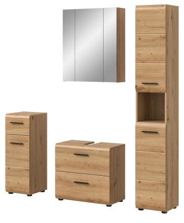 Badmbel Set 4-teilig Cover in Artisan Eiche Badkombination 150 x 185 cm