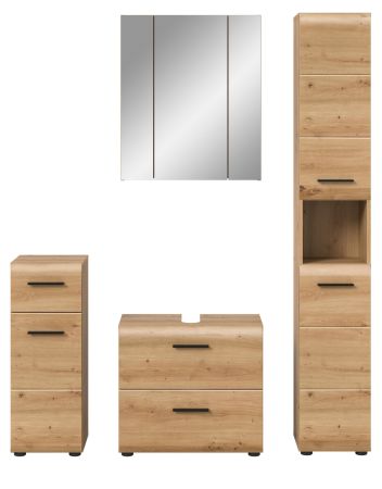 Badmbel Set 4-teilig Cover in Artisan Eiche Badkombination 150 x 185 cm