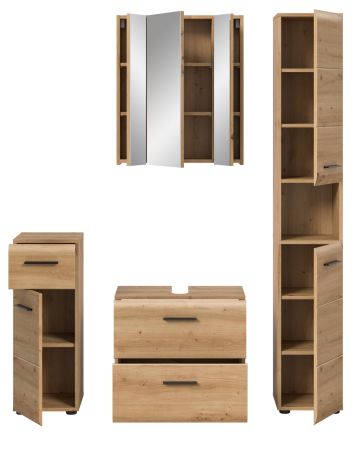 Badmbel Set 4-teilig Cover in Artisan Eiche Badkombination 150 x 185 cm