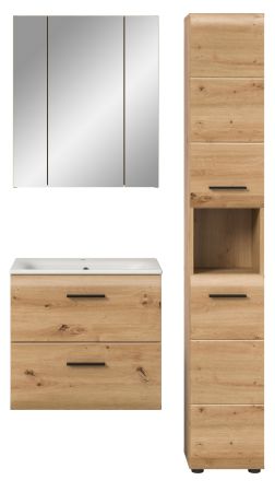 Badmbel Set 3-teilig Cover in Artisan Eiche Badkombination 105 x 185 cm