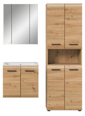 Badmbel Set 3-teilig Cover in Artisan Eiche Badkombination 135 x 185 cm