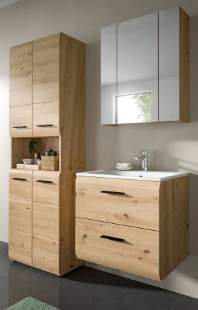 Badmbel Set 3-teilig Cover in Artisan Eiche Badkombination 135 x 185 cm