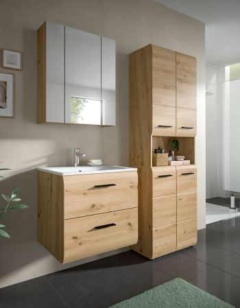 Badmbel Set 3-teilig Cover in Artisan Eiche Badkombination 135 x 185 cm