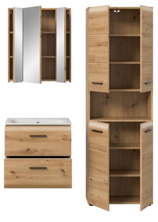 Badmbel Set 3-teilig Cover in Artisan Eiche Badkombination 135 x 185 cm