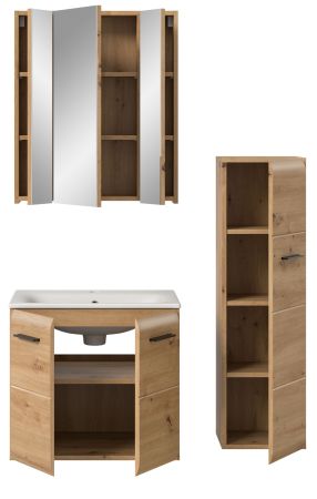 Badmbel Set 3-teilig Cover in Artisan Eiche Badkombination 105 x 185 cm