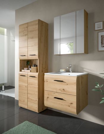 Badmbel Set 2-teilig Cover in Artisan Eiche Badkombination 60 x 185 cm