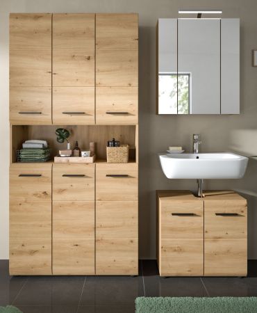 Badmbel Set 3-teilig Cover in Artisan Eiche Badkombination 165 x 185 cm