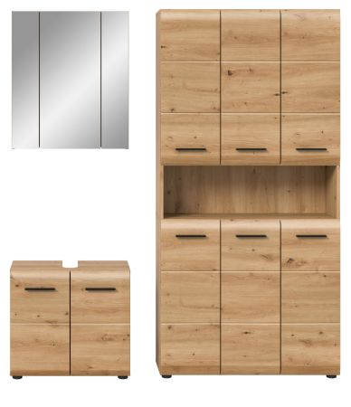 Badmbel Set 3-teilig Cover in Artisan Eiche Badkombination 165 x 185 cm