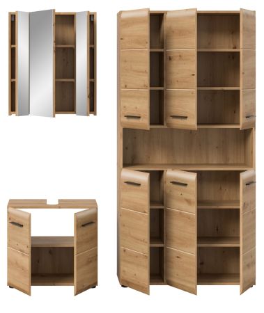 Badmbel Set 3-teilig Cover in Artisan Eiche Badkombination 165 x 185 cm