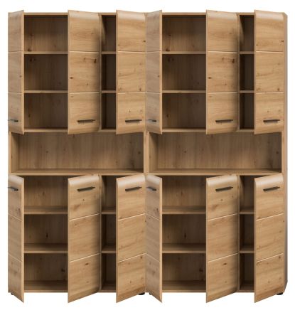 Badezimmer Hochschrank Set Cover in Artisan Eiche 2x Mehrzweckschrank 180 x 185 cm