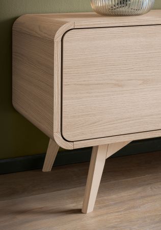 TV-Lowboard Elverum in Eiche natur TV Unterteil skandinavisch 180 x 53 cm, mit Push-to-Open