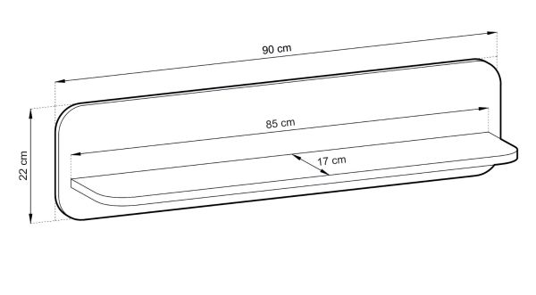 Wandboard Elverum in Eiche natur Wandregal skandinavisch 90 cm