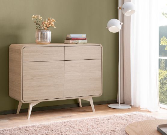 Sideboard Elverum in Eiche natur Kommode skandinavisch 108 x 84 cm, mit Push-to-Open