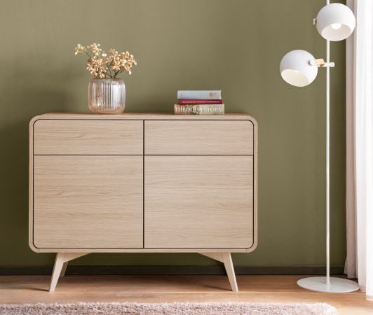 Sideboard Elverum in Eiche natur Kommode skandinavisch 108 x 84 cm, mit Push-to-Open