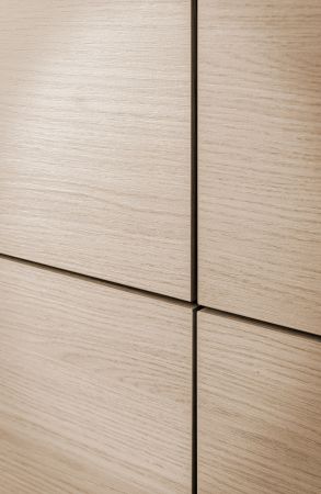 Highboard Elverum in Eiche natur Kommode skandinavisch 108 x 130 cm, mit Push-to-Open