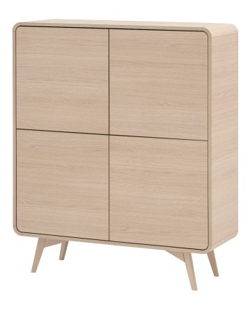 Highboard Elverum in Eiche natur Kommode skandinavisch 108 x 130 cm, mit Push-to-Open