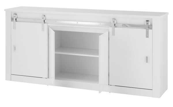 Sideboard Miami in wei� Hochglanz Kommode 201 x 92 cm, Soft-Close