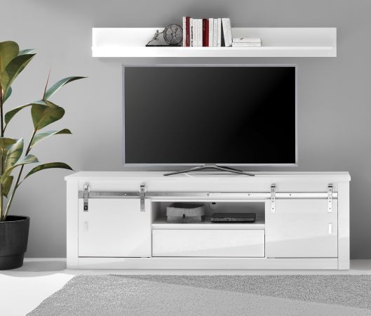 Wandboard Miami in wei� Wandregal 184 cm