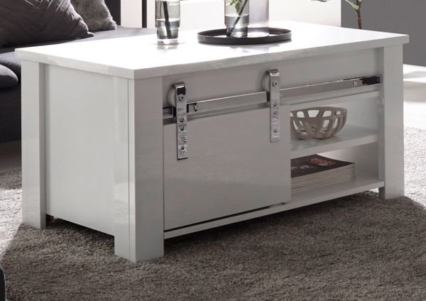 Couchtisch Miami in wei� Hochglanz Beistelltisch 93 x 60 cm