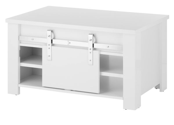 Couchtisch Miami in wei� Hochglanz Beistelltisch 93 x 60 cm