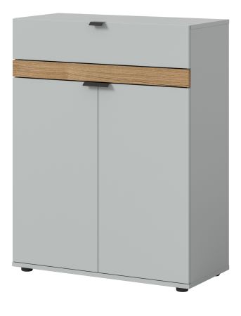 Schuhschrank Janko in grau und Evoke Eiche Flur Kommode 75 x 98 cm, Soft-Close