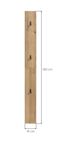 Garderobenpaneel Janko in Evoke Eiche Wandgarderobe 15 x 160 cm